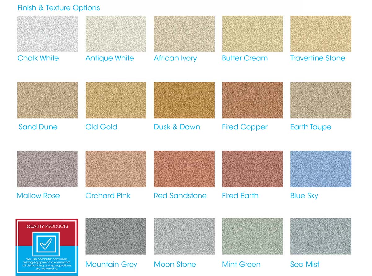 Monocouche Render Colour Chart