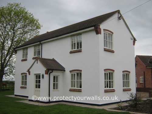 A newly rendered house.