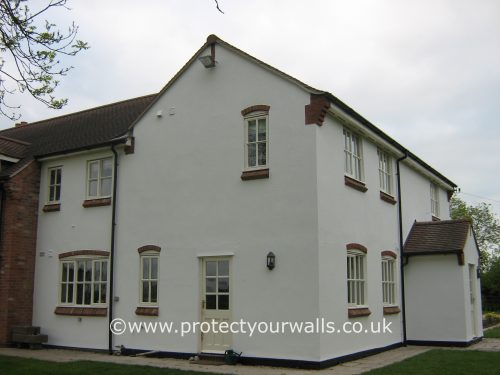 A freshly rendered house.