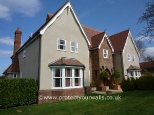 Freshly rendered house, Essex.