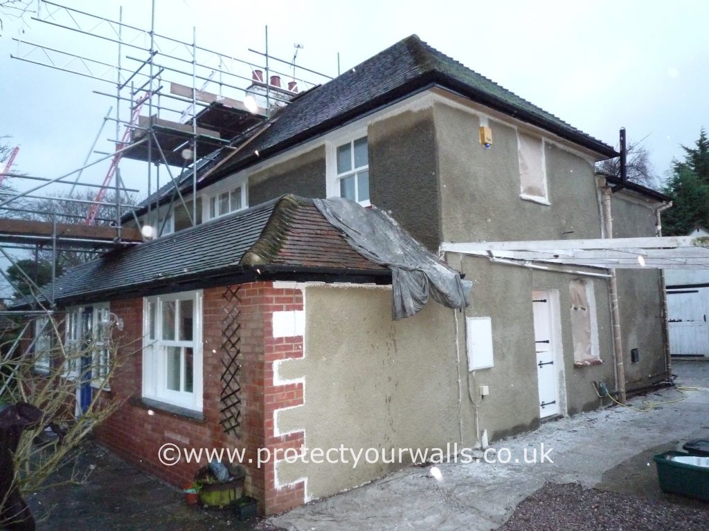 A cottage stripped down prior to rendering.