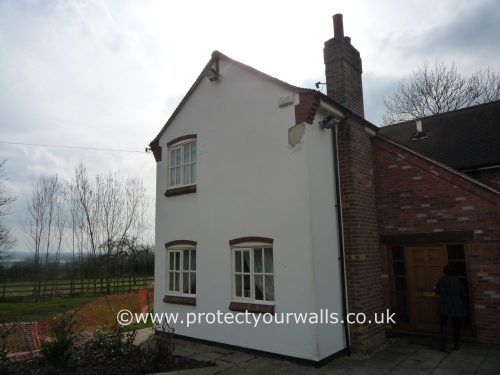 A house prior to being re-rendered.